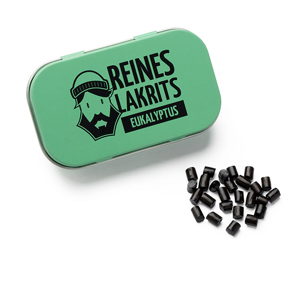 Tin of pure licorice eucalyptus
